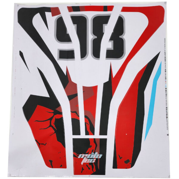 MotoTec Mud Monster XL Hood Sticker Red - Image 2